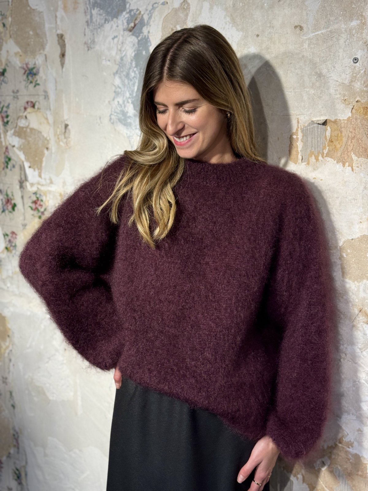 Pull couleur aubergine