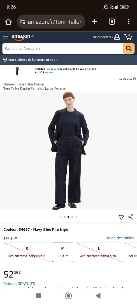Pantalon large Tom Tailor Noir