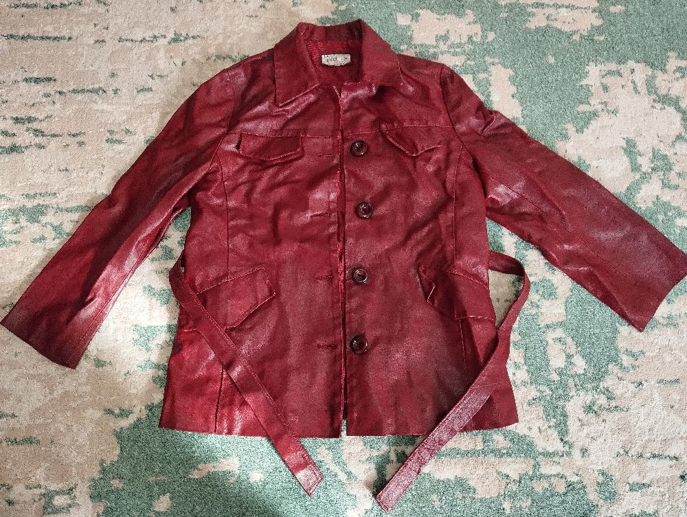 Jacket en vraie Cuir bordeaux 