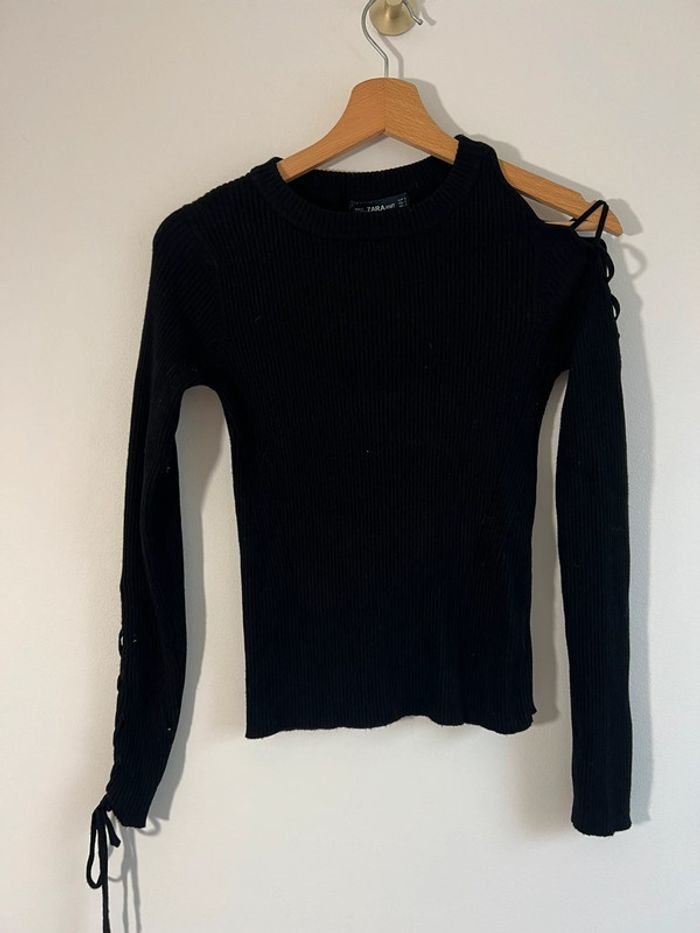 Pull Zara noir foncé 