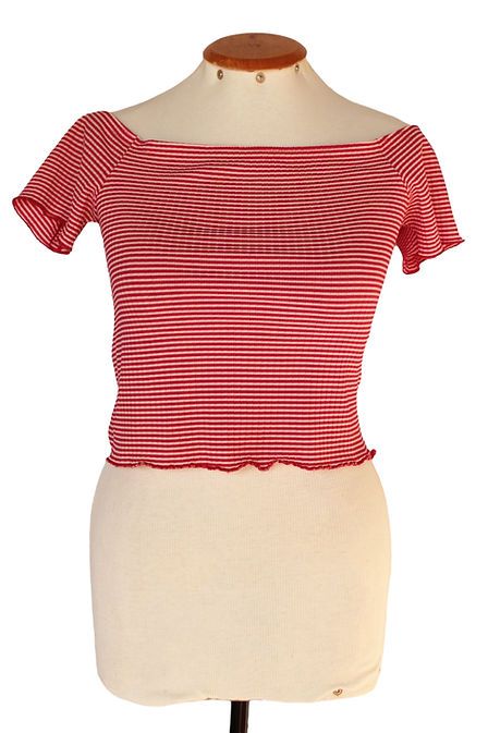 Tshirt à Rayures rouges et blanches