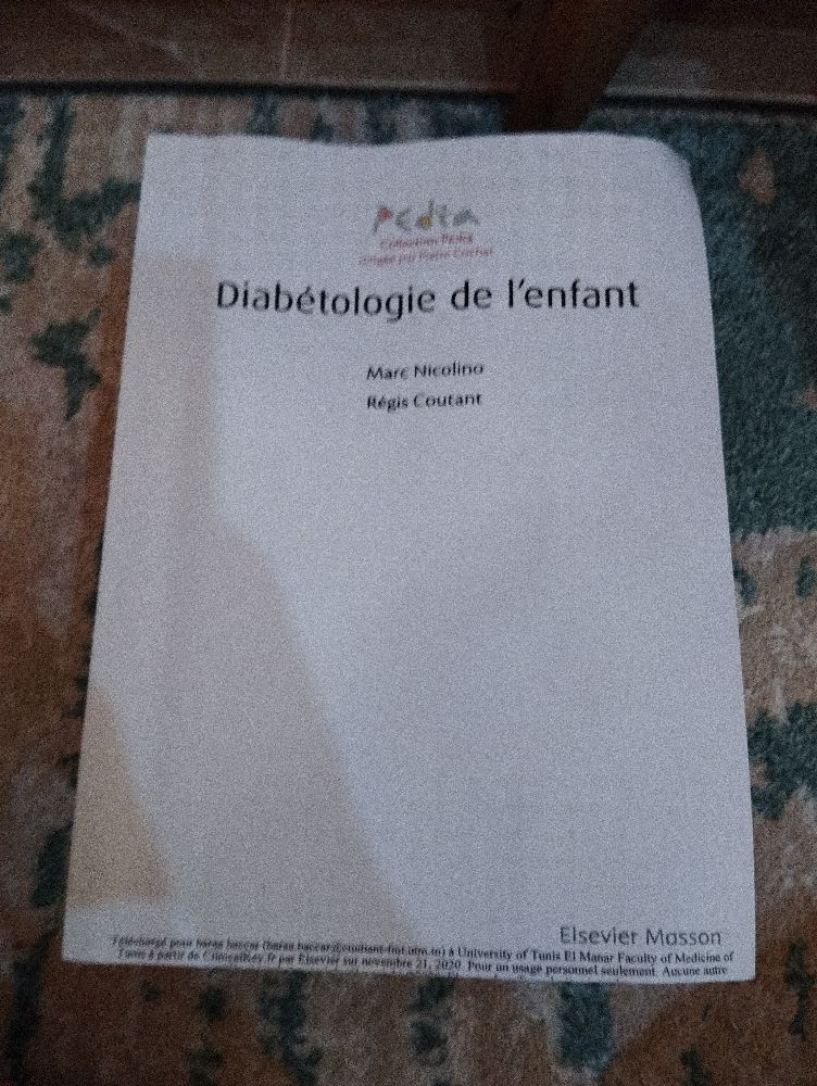 Diabetologie de l'enfant livre medical