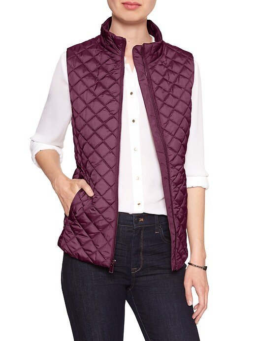 Banana Republic Veste matelassée sans manches violette 