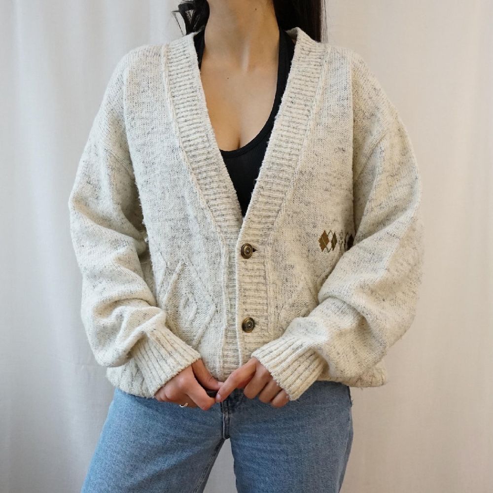 Cardigan en laine blanc sale