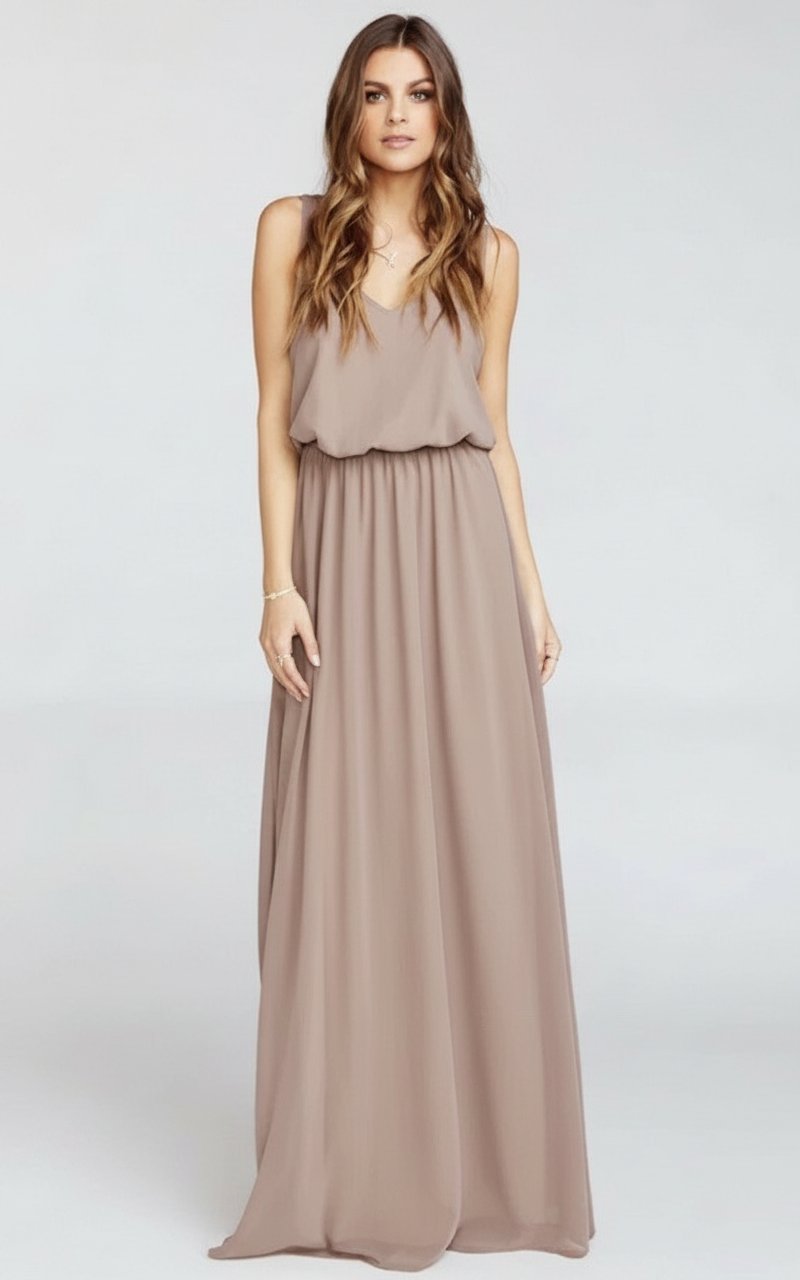 Longue Robe soirée beige 