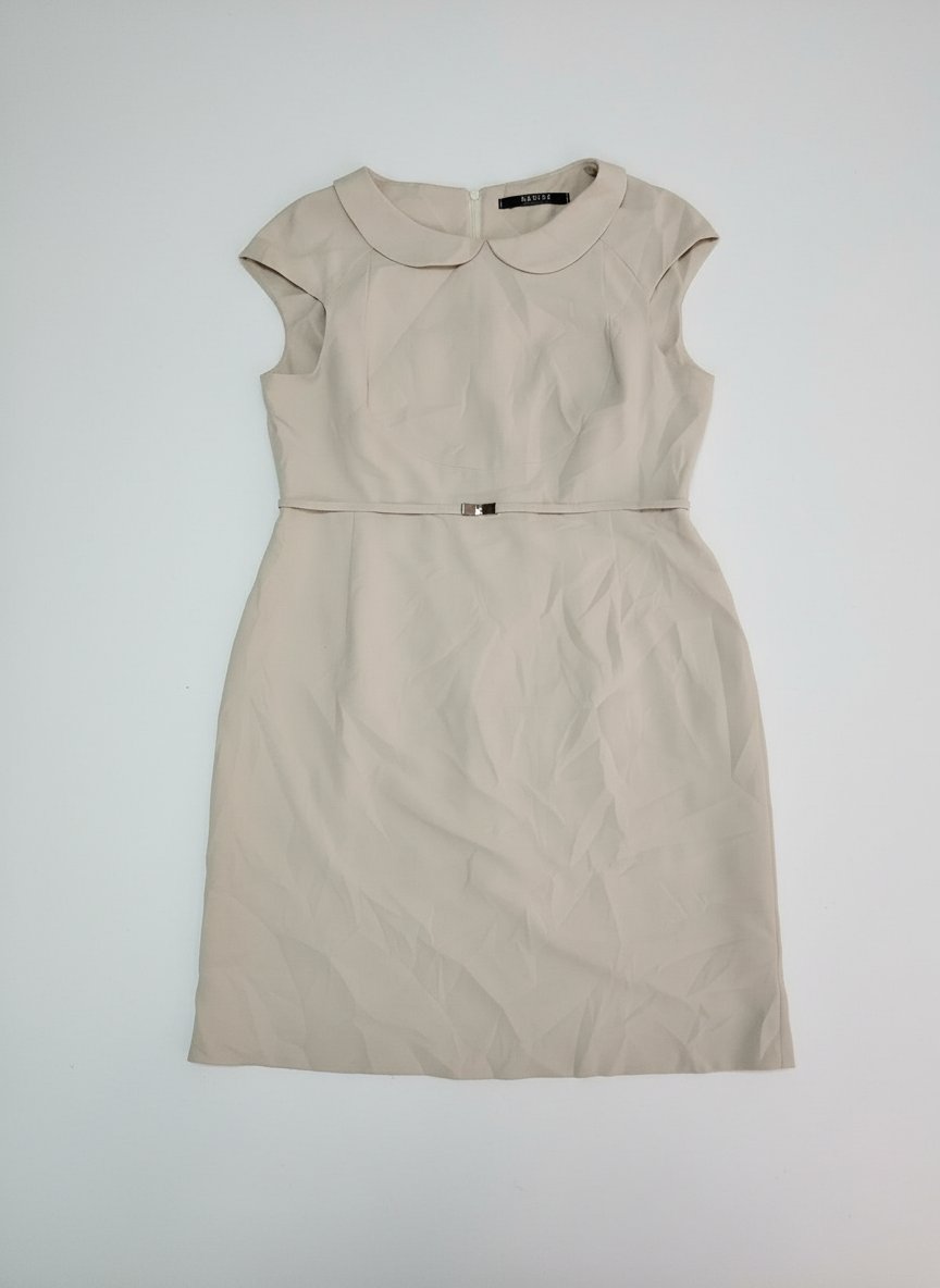 Robe fourreau mi-longue crème made in italy 