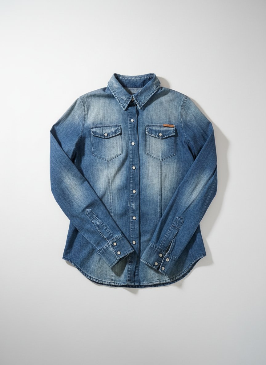 Chemise en bleu jeans décontracté 