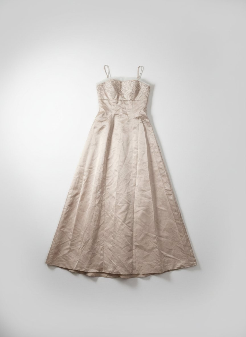 Robe soirée longue beige 
