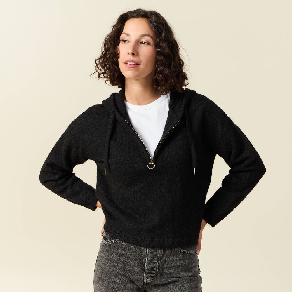 Sweatshirt à capuche bleu marine 