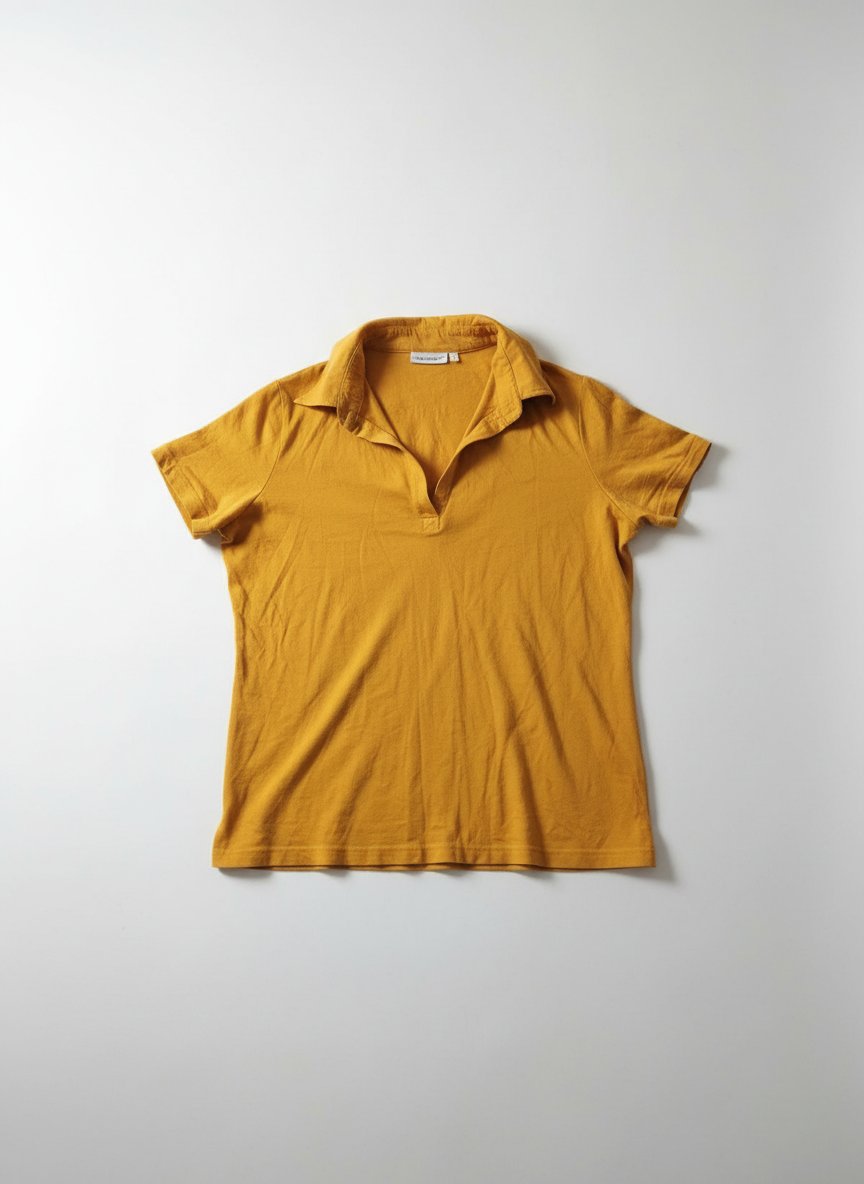 Polo jaune moutarde sans boutons 