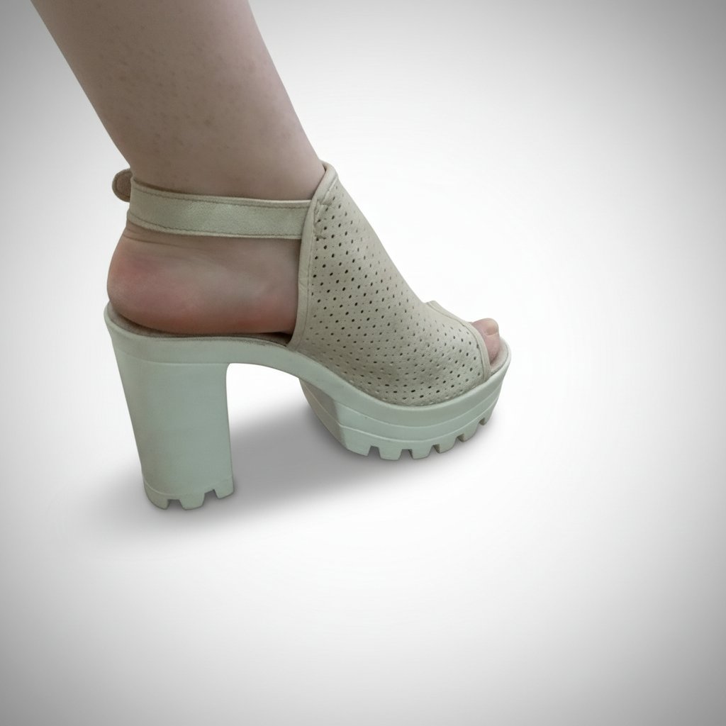Sandale beige haut talons pointure 36 ylabes 37 