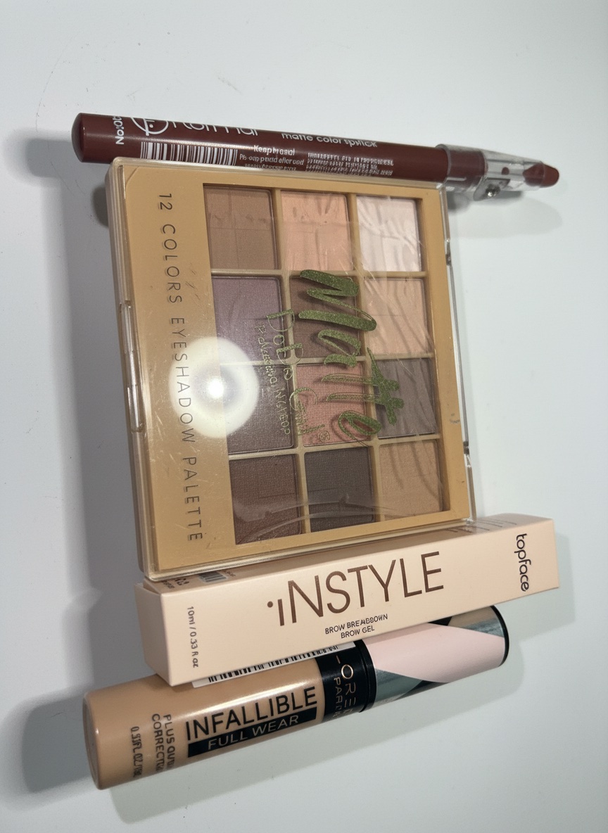 Pack princesse: palette eyeshadow+anti-cernes+gel fixateur sourcils+crayon à lèvres cadeau🎁
