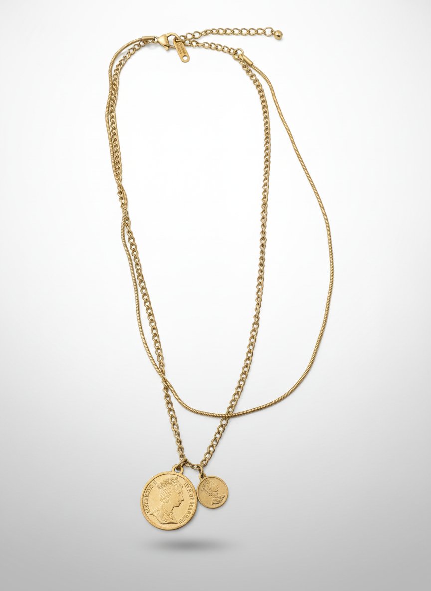 Collier en stainless steel double chain