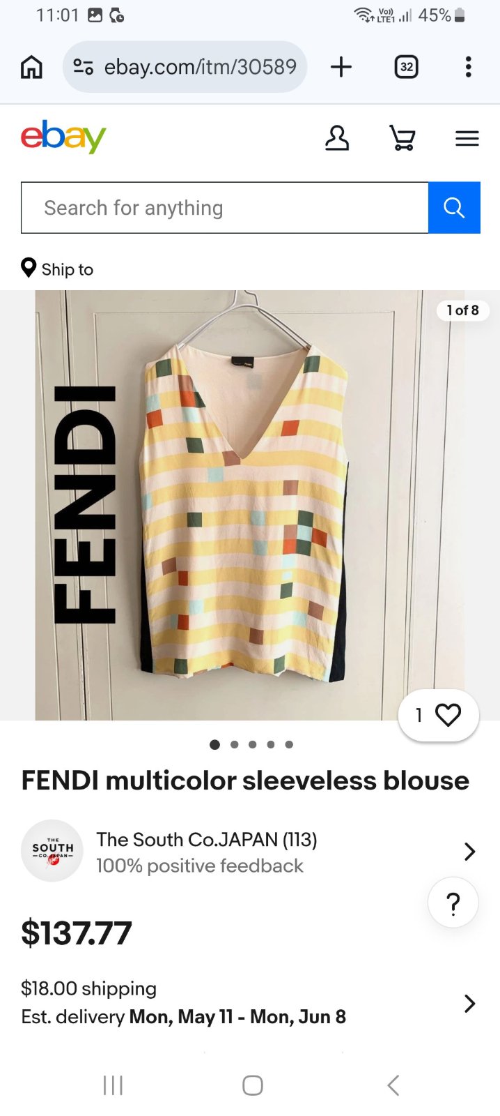Jolie haut en soie Fendi