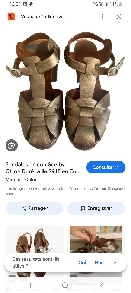 Jolie sandale cuir see by chloe