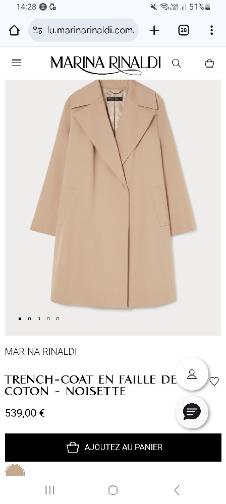 Magnifique manteau en chameau Marina Rinaldi 