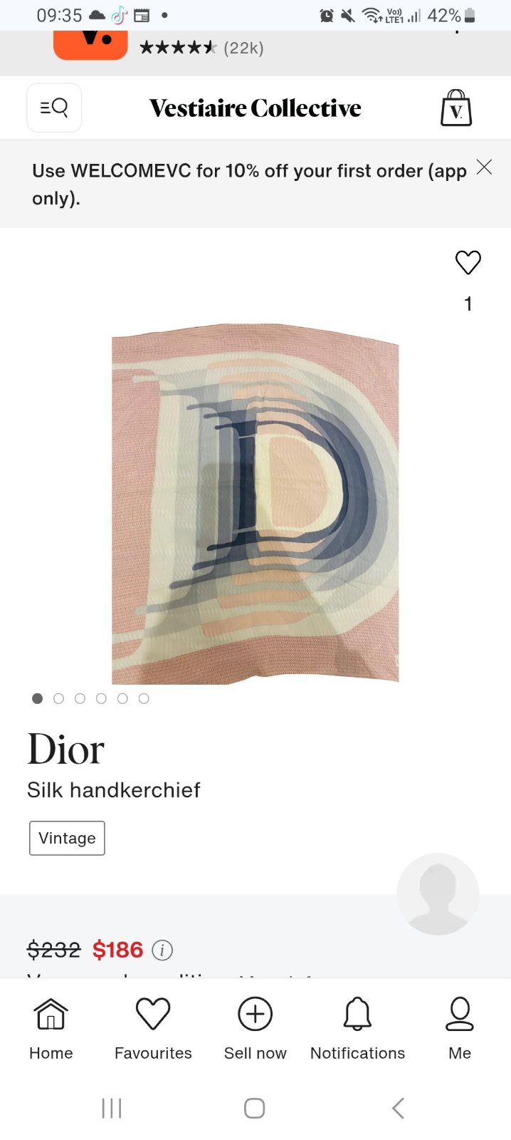 Carré en soie Christian Dior 