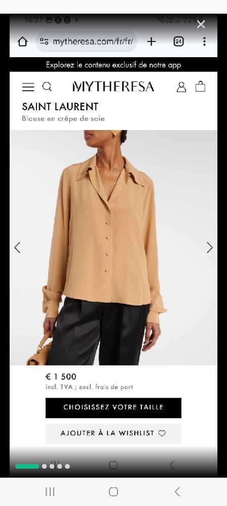 Tres belle chemise en soie yves Saint Laurent 