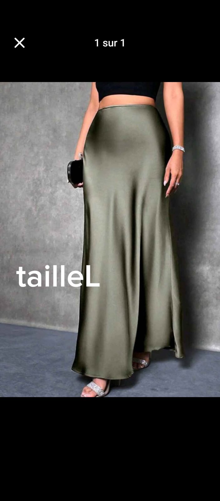 Jupe satin vert
