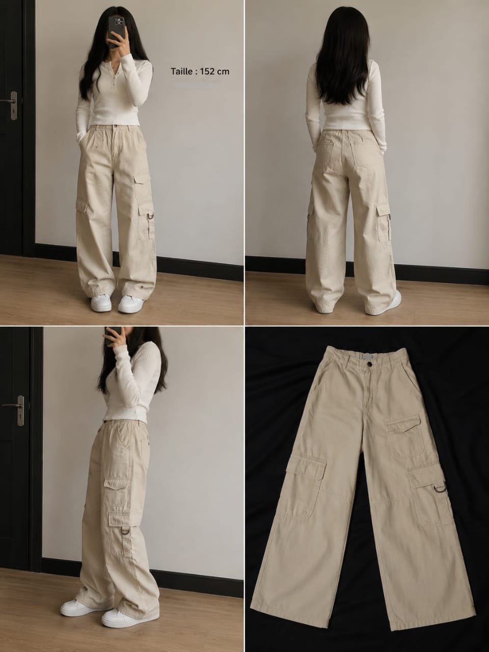 Pantalon Cargo Beige Oversize – Neuf