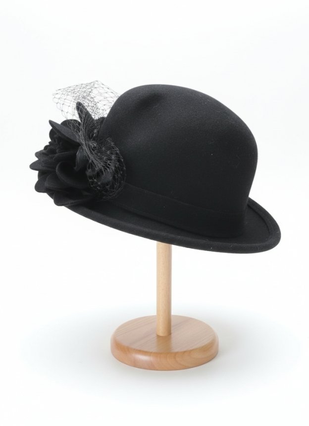 Chapeau noir cachemire 
