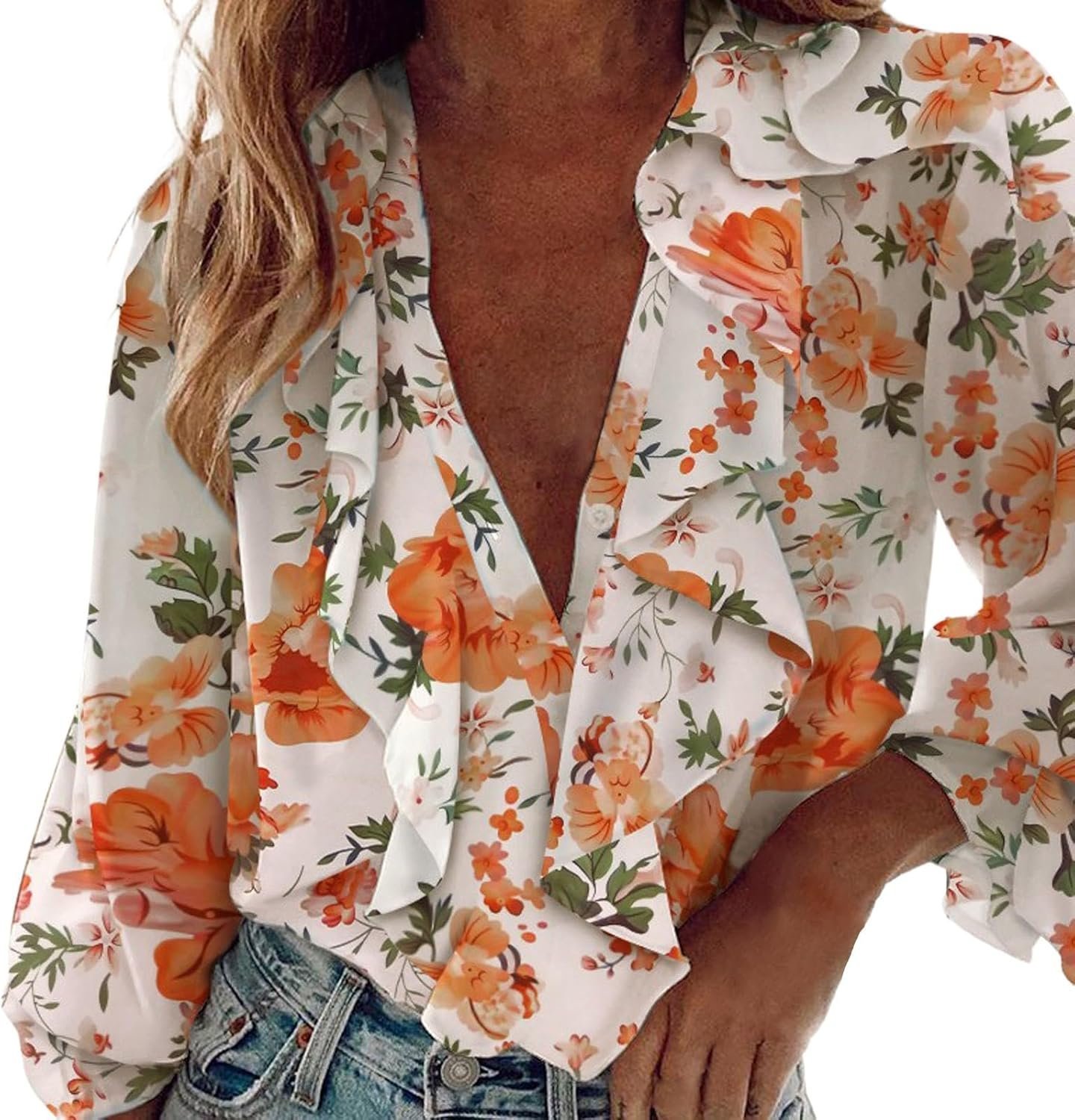 Chemise a boutons et volants 