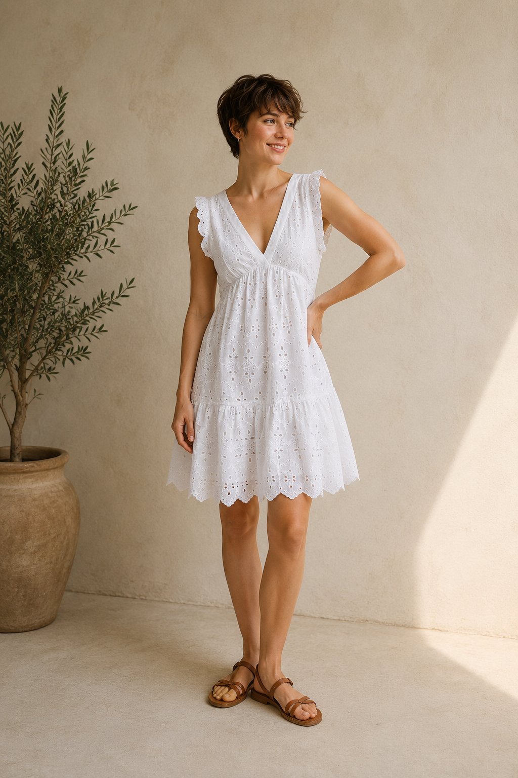 Robe blanche broderie anglaise M