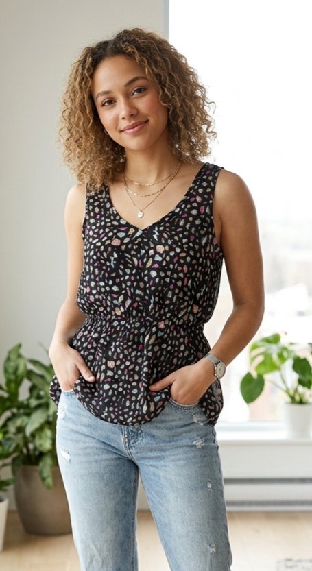 Chemise debardeur en mousseline M