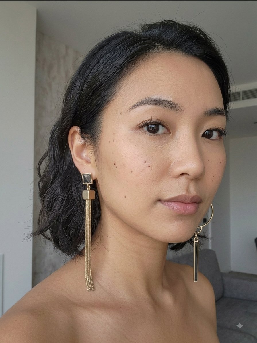 Boucles d'oreilles asymétriques 