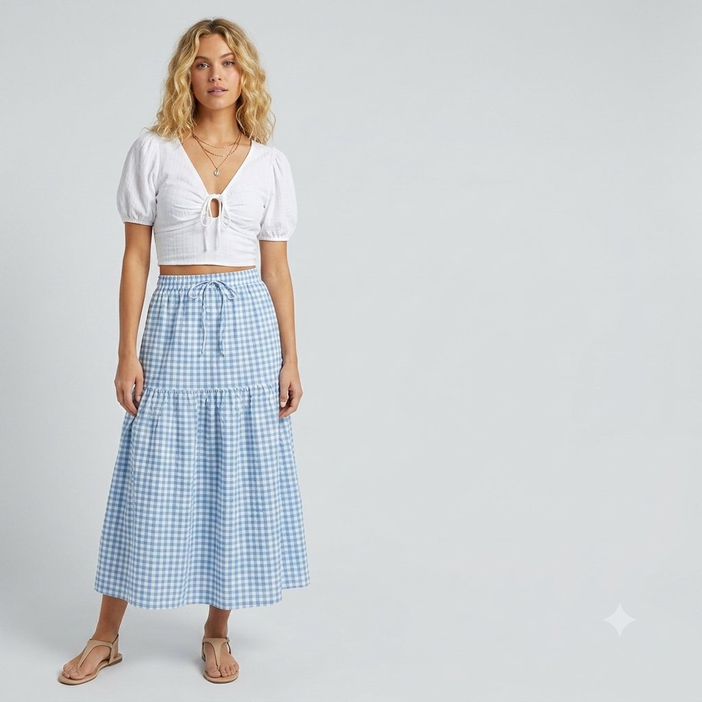 Jupe vichy Stradivarius S 