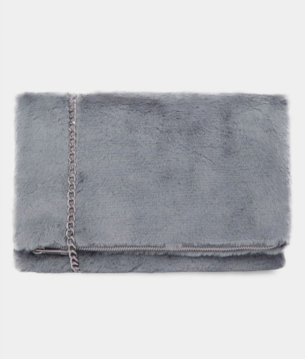 Pochette fourrure gris