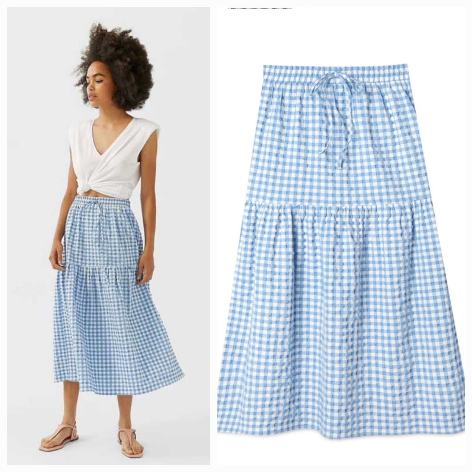 Jupe vichy Stradivarius S 