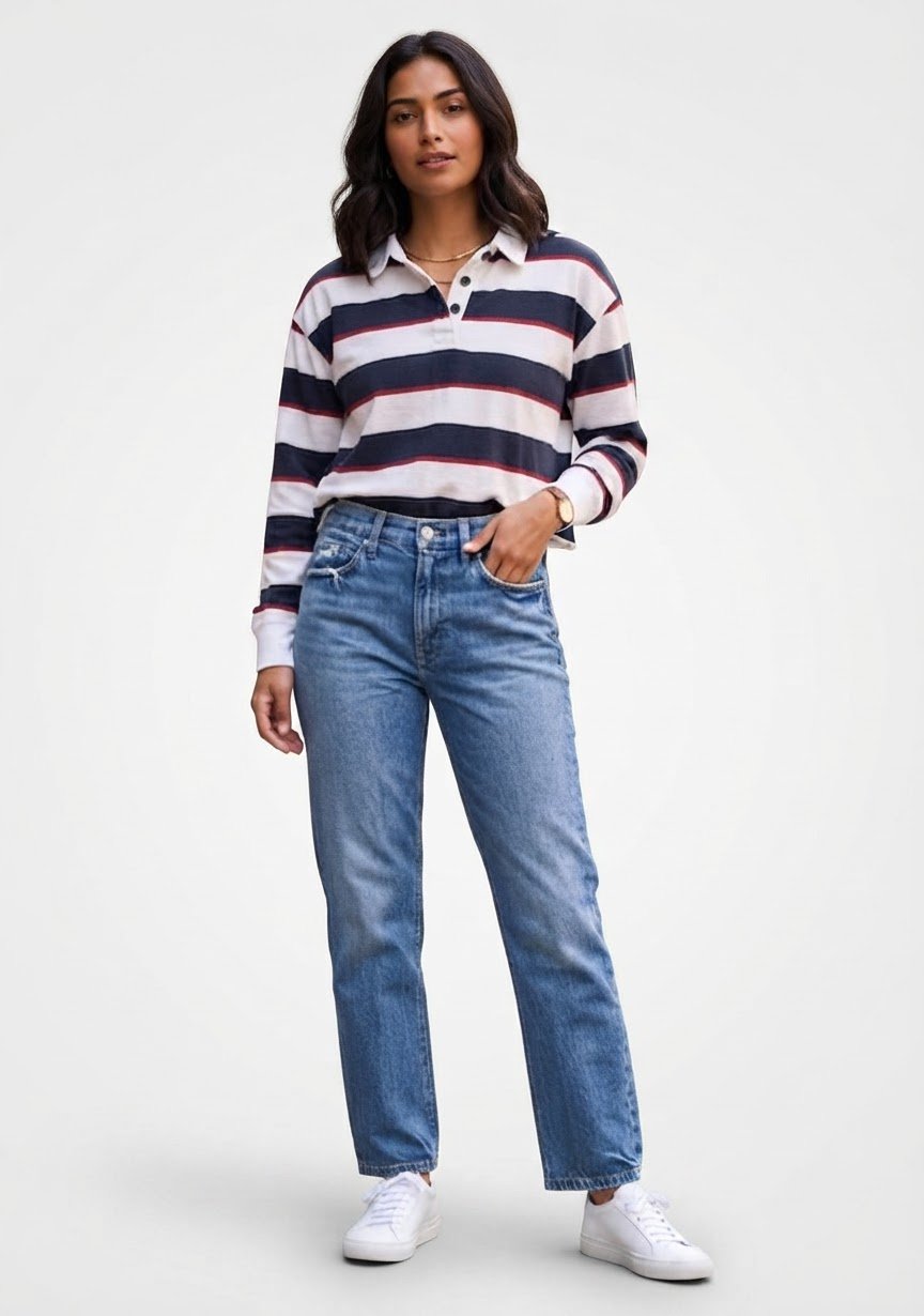 Polo crop top rayé SP