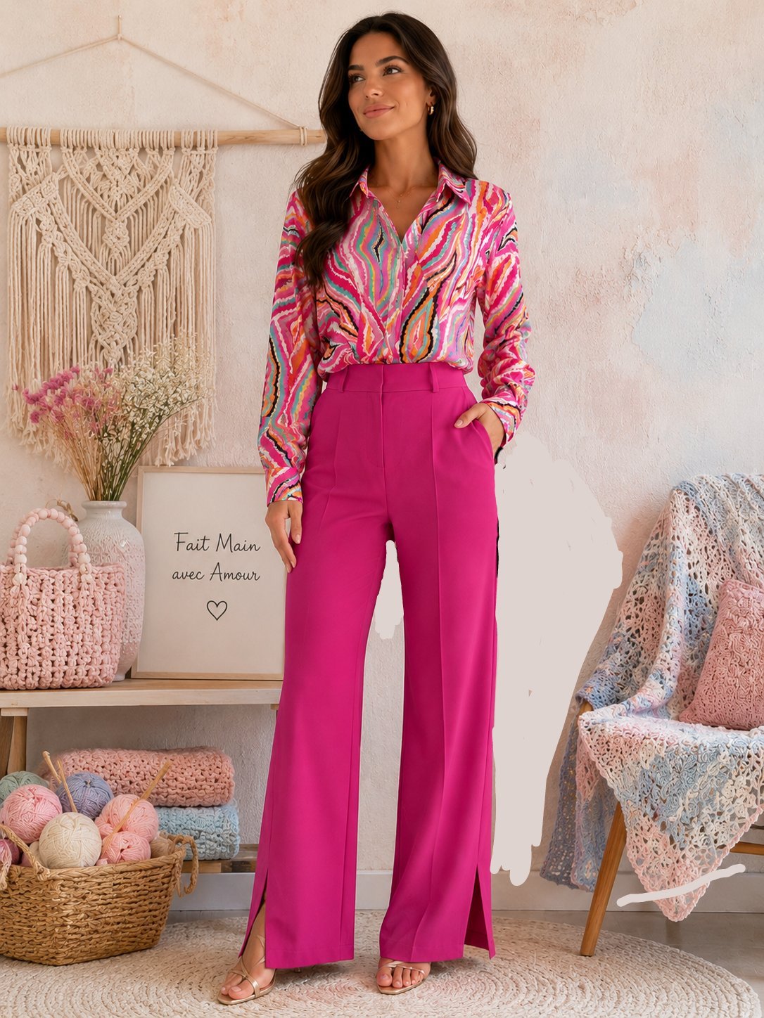 Ensemble set pantalon et chemise M