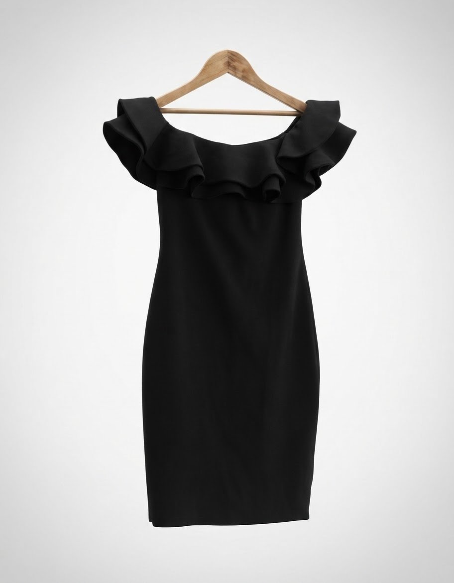 Robe noire à volants