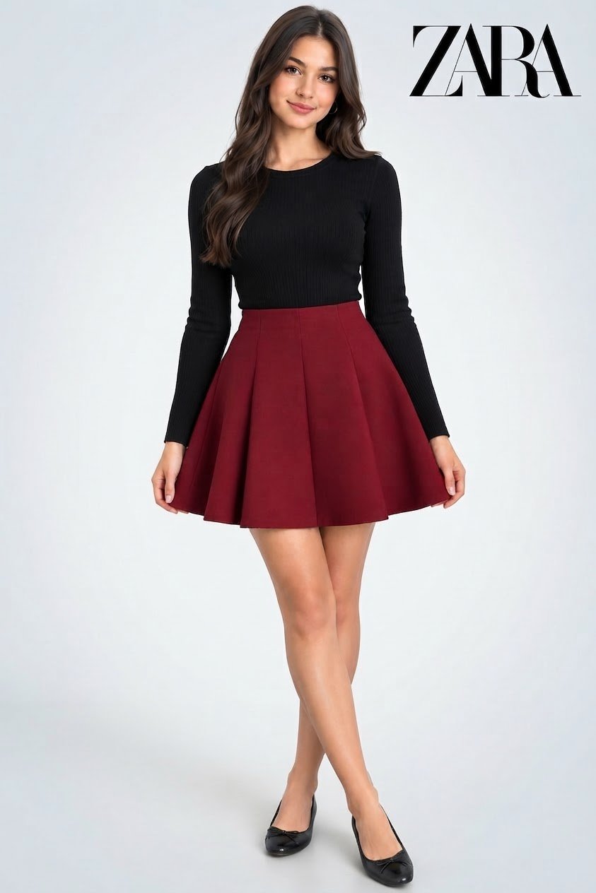 Jupe bordeaux Zara taille M