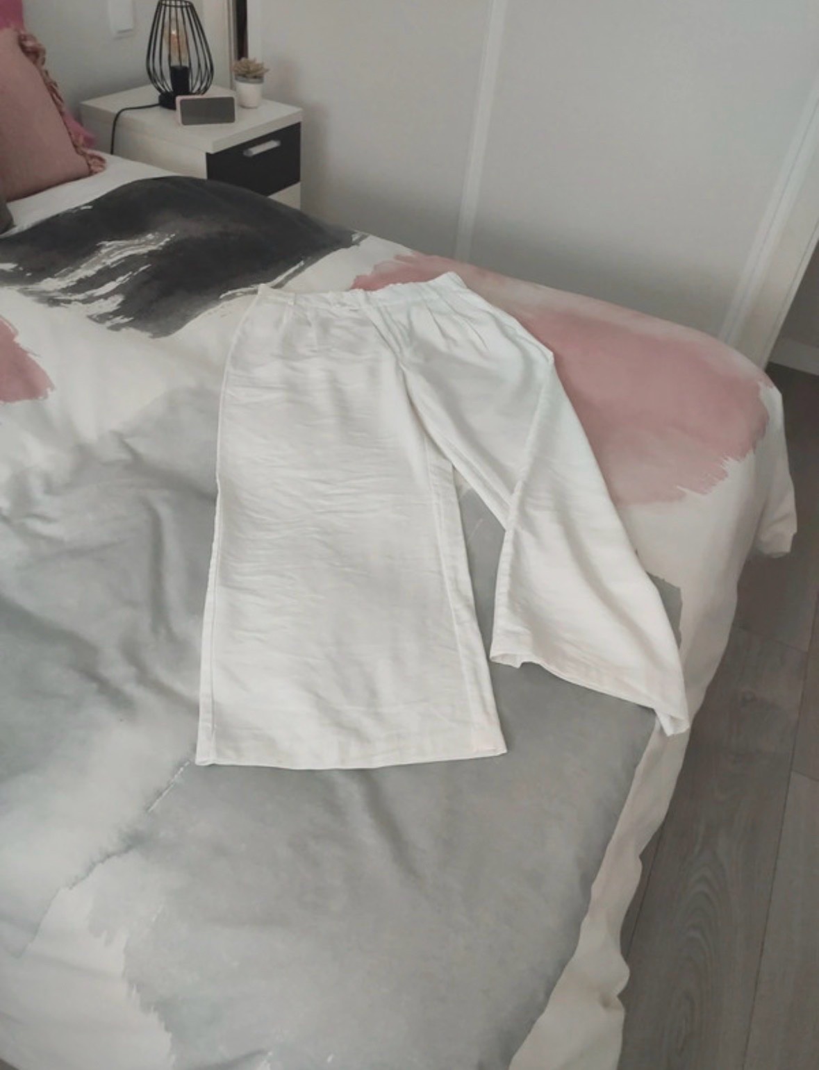 Pantalon stradivarus lin blanc 