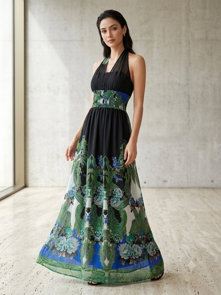 Robe maxi en viscose.  Taille S/M