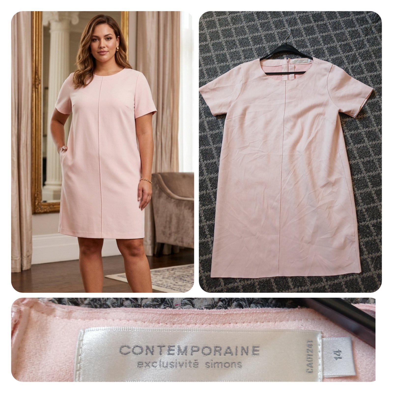 Robe en faux suède.  Taille 42/44. Rose poudré. 🌹 