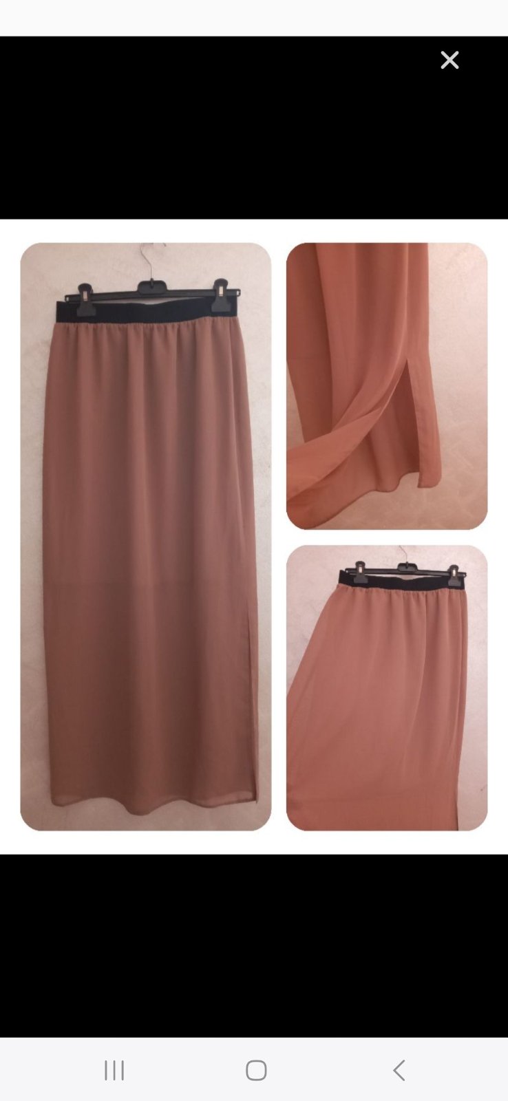 Jupe de plage. Maxi  en mousseline,  avec doublure mini. Taille M/L/XL