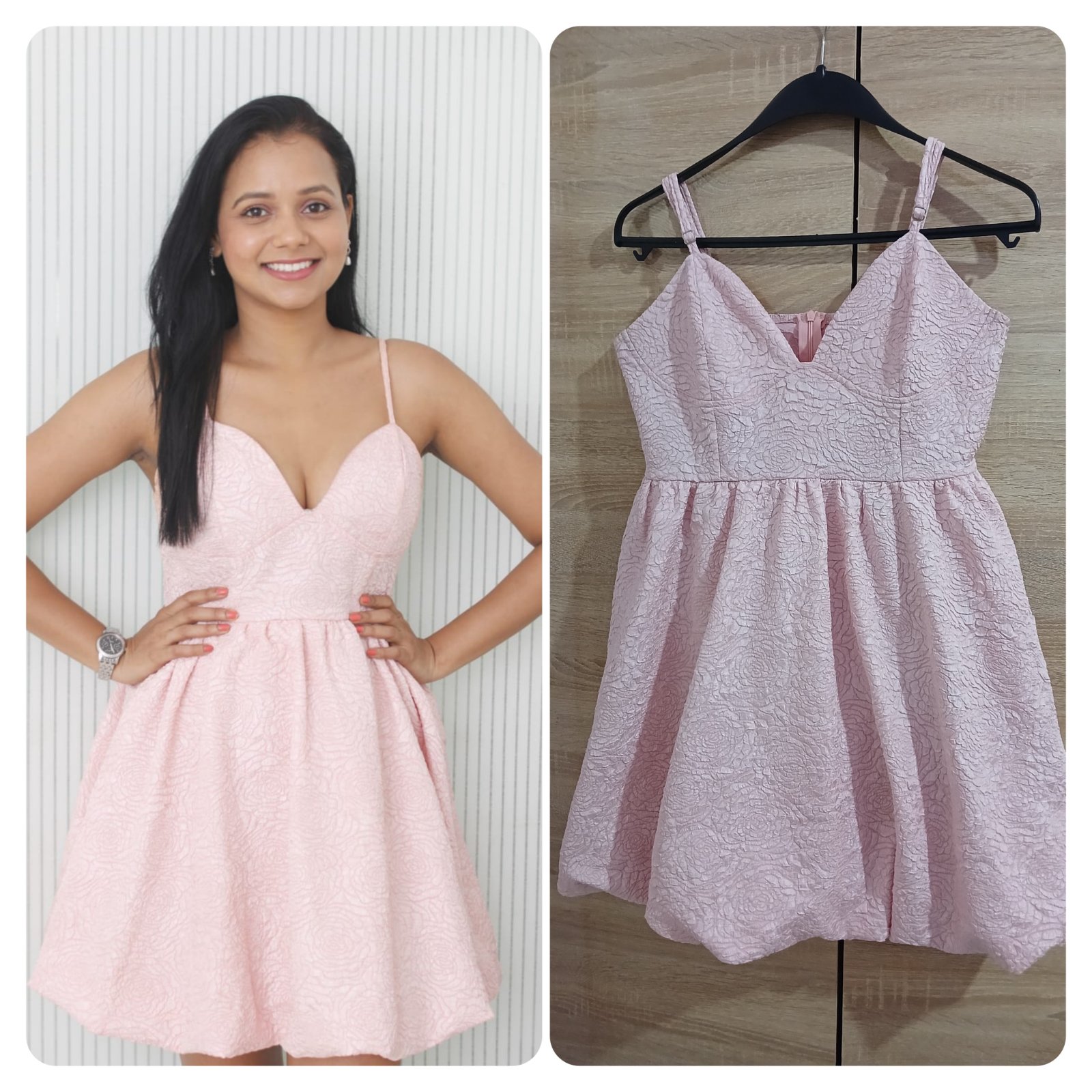 Robe courte rose, toute neuve, portée une seule fois.  Taille 38/M
