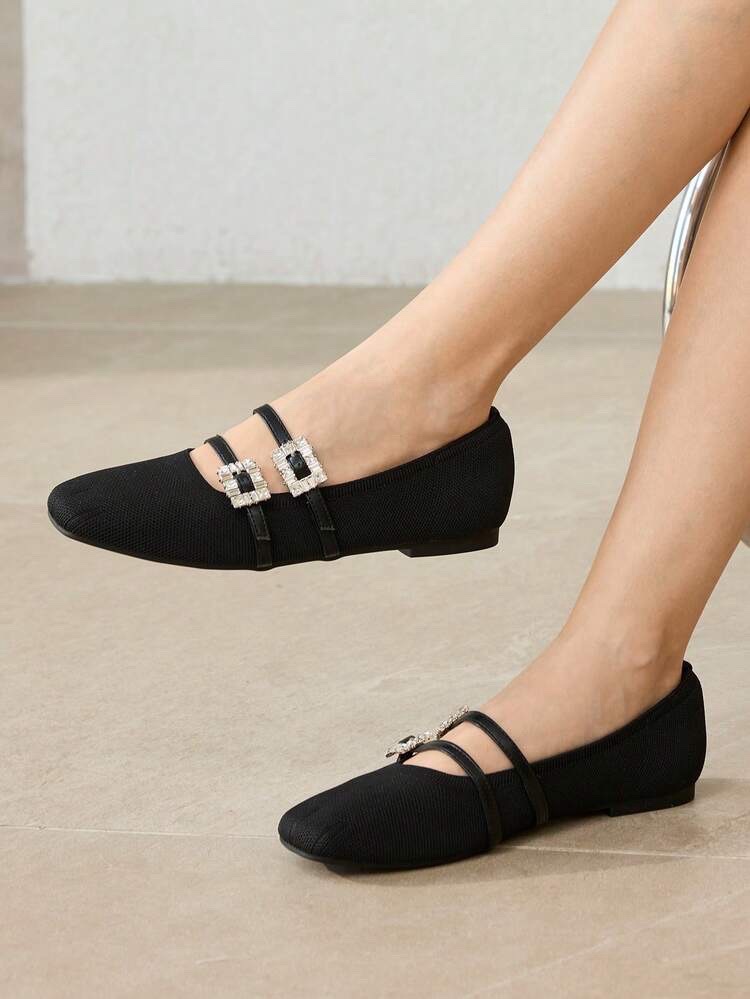 Ballerina flats rhinestone decor 