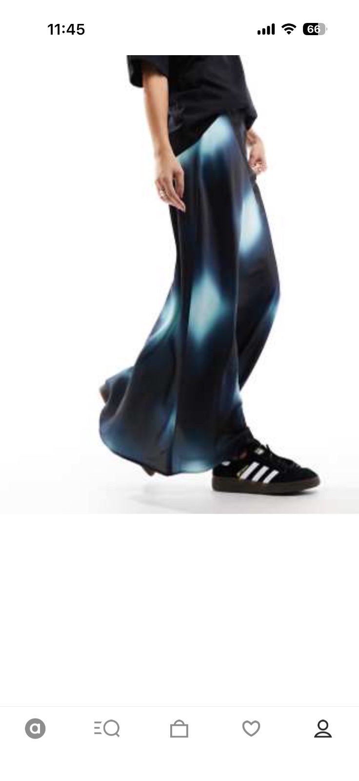ASOS design Satin maxi skirt in bleu geo print 