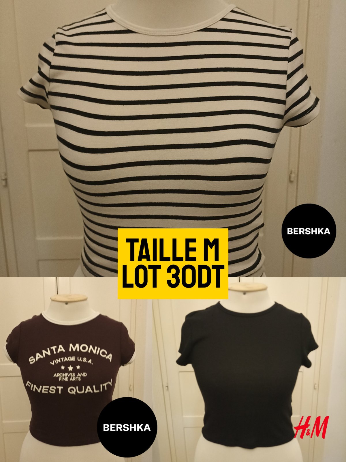 Lots de3 pulls crop top