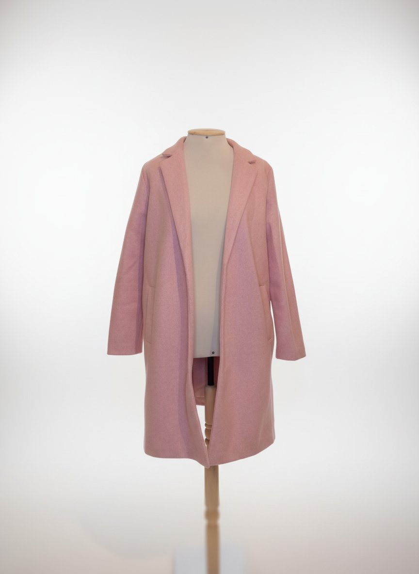 Manteau mi-long rose 