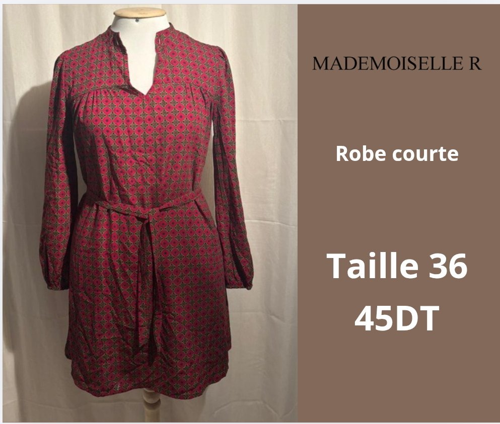 Robe courte à manches longues