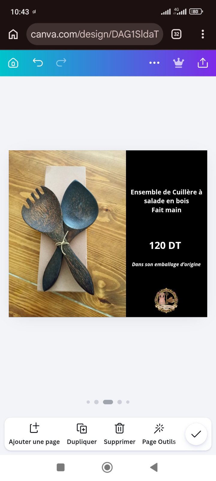 Couverts à salade en bois 