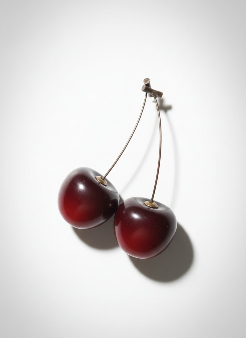 Paire de cerises décoratives rouges – Élégance et style pour votre intérieur 🍒