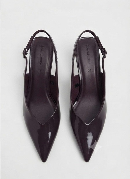 Escarpins slingbacks bordeaux Stradivarius avec un talon compensé