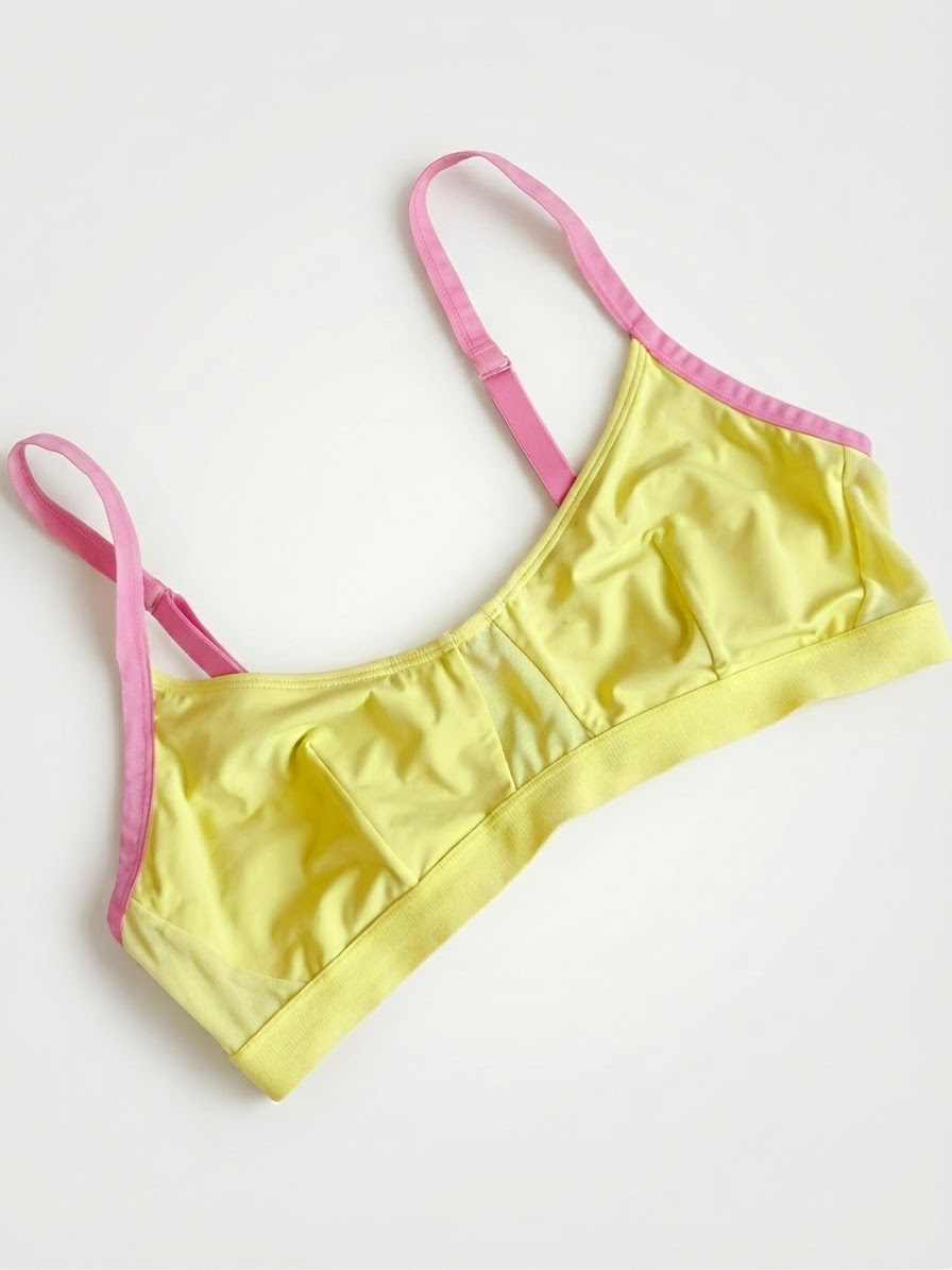 Yellow/pink sports bra